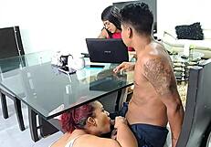 amateur stepmom takes my cock in her mouth and pussy