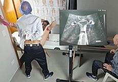 gynecologist fucks the cuckold from behind during ultrasound