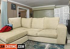 Super tight black teen pussy drilled deep in pov missionary by big white cock