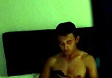 young colombian nephew masturbates solo with tattoo on vacation