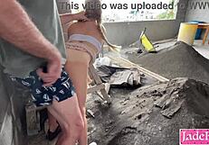 Slut Gets Fucked Outdoor In Public Construction Site Pov
