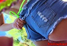 Asian pornstar bent over, fucked, and jizzed in mouth