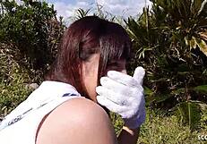 petite japanese step-sister seduce to defloration outdoor fuck while holiday trip in uncensored jav porn