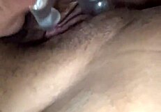 After a long day, she relaxes with her vibrator.