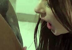 petite hostess takes a bbc pounding in the ass and facials on her cute face