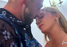 Irina's Heart Races as She's Lifted by Two Cocks in Passionate Threesome