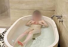 Bathing Japanese College Student In Bath