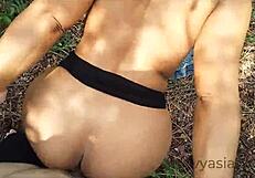 I'm fucking an asian milf in the public park