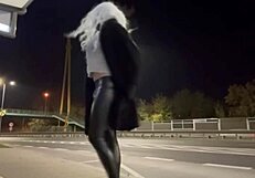 Trans Shemale Olivia Flashing Dick Ass Public Exhibitionist Street Road