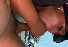 Watch her suck that ebony cock deep