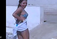 Filming my hot friend stripping and ripping clothes!