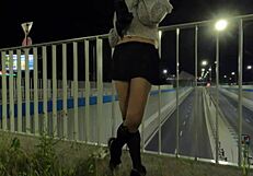 Trans Shemale Olivia Flashing Dick Ass Public Exhibitionist Street Road