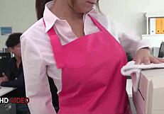 Asian office lady chihiro akino delivers stunning blowjob, contrasting her professional facade with hardcore creampie desires