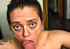 Milf pov rough blowjob creampie