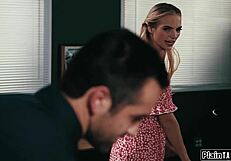 Creepy janitor licks and fucks teen