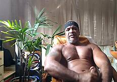 pornstar brasil brazilian bear kojac indulges in solo masturbation, stroking his huge hairy cock