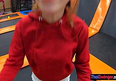 Thai Milf Girlfriend On Trampoline Then Fucked Home