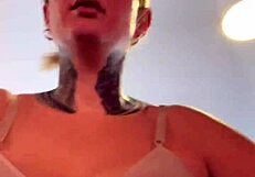 Famous influencer drips wet pussy at gym