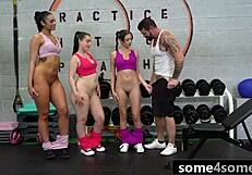 Three Curvy Teen 18+S Blackmail Their Way To Free Gym Memberships
