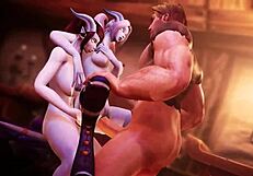 Draenei Threesome With Anal Assfucking