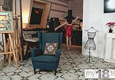 my18teen 18+s - beautiful girl with natural body fucks her pussy with a dildo