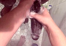 Hot curious 18-year-old teen cleans stepbrother's monster cock, making him cum twice