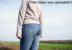 Milf With Phat Ass Teases Outdoors In Tight Jeans