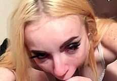 British temptress Louise Barlow coaxed into sucking monster BBC and swallowing the load