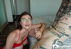 Brunette Hottie Eagerly Sucking My Hard Dick