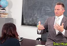 teen rubbing and blowing