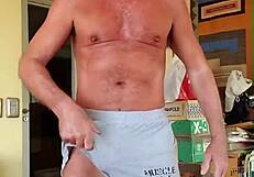 Pervy papifachero asks, 'Want to see my boner bulge rubbing in these shorts?'