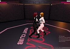 Kinky sex fight match one with domination and wrestling