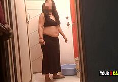 day 05 - stepmom was washing clothes in the bathroom the stepson was shaking his penis after looking at the ass