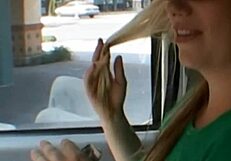 Amateur blonde shows tits