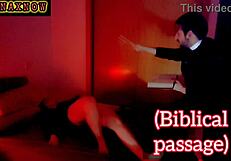 the priest in porn conjuring halloween exorcism gives bj cum in mouth