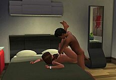 Santu's skirt flips up for bent over Indian auntie doggystyle pounding