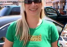 Amateur blonde shows tits