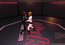 Kinky sex fight match one with domination and wrestling