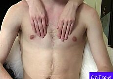 perverted college teen sneaks dorm shower fuck with roommate after office tease