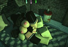 Naughty bitch in Roblox gets her slutty holes wrecked by massive cock until cum explodes everywhere