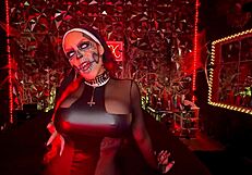 sinister nun joi strips rips clothes teases pierced nipples