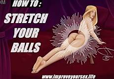 Audio JOI guides penis ball stretching with erotic massage instructions