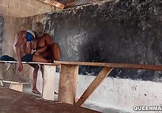 black classroom whore bent over doggystyle deepthroat creampie squirting finish