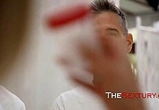 nurse milf sucks spits big tits helps donors cum in hospital group blowjob