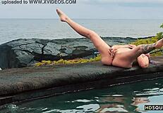 hey cat isnt your wet pussy squirting wild by the shore in that hippy outdoor solo