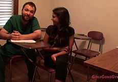 tampa university girl yesenia sparkles spreads in shower entrance physical backstage