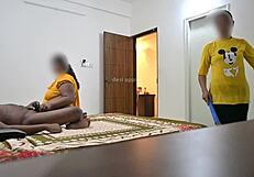 maid bends over for sloppy blowjob then hard pussy pounding while dusting?