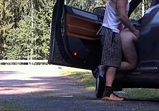 i fucked that muscular milf traveler doggystyle in car submissive ass heels moaning