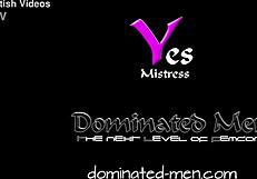 Caught jerking off? Mistress slaps balls spits and kicks slave hard!