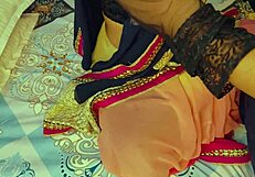 Teasing friend's young Indian housewife sneaks in for secret pounding